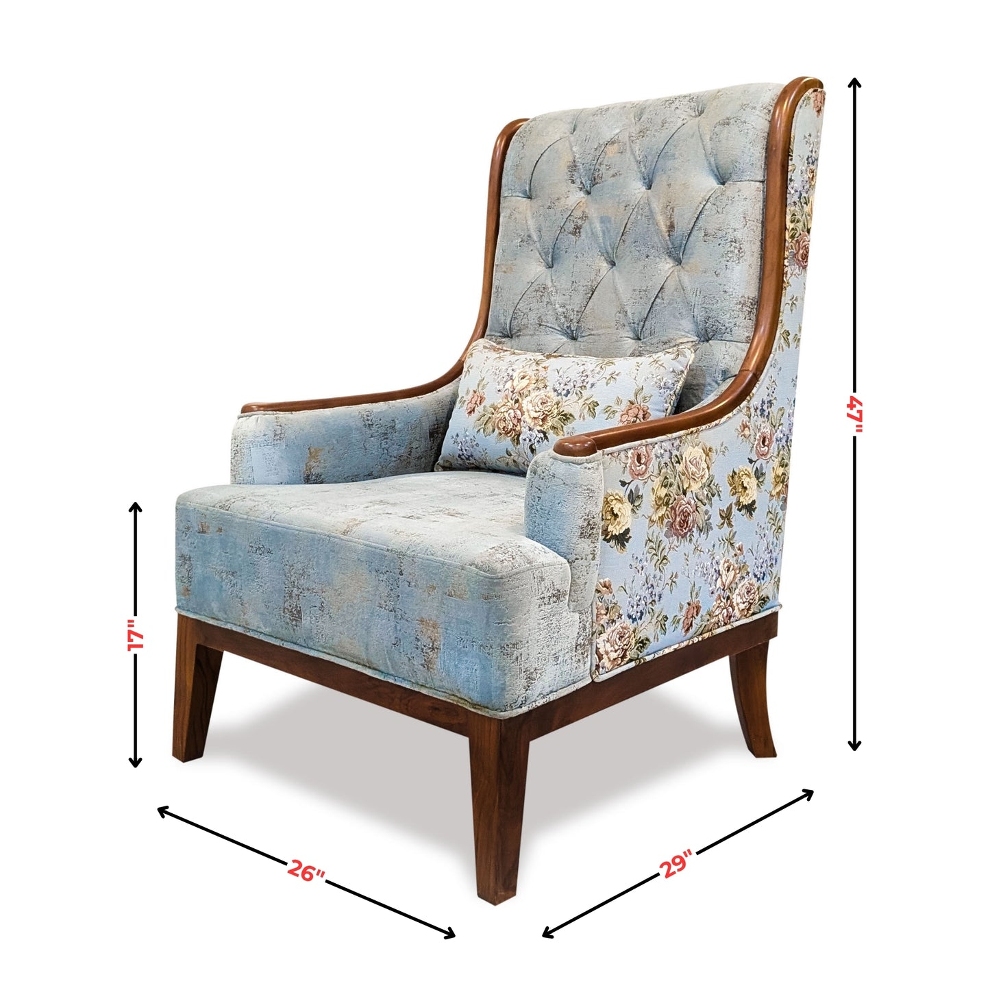 Vintage Floral Wingback Chair