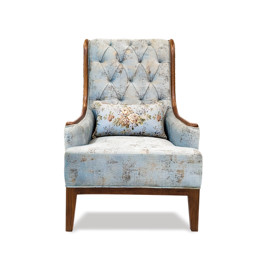 Vintage Floral Wingback Chair