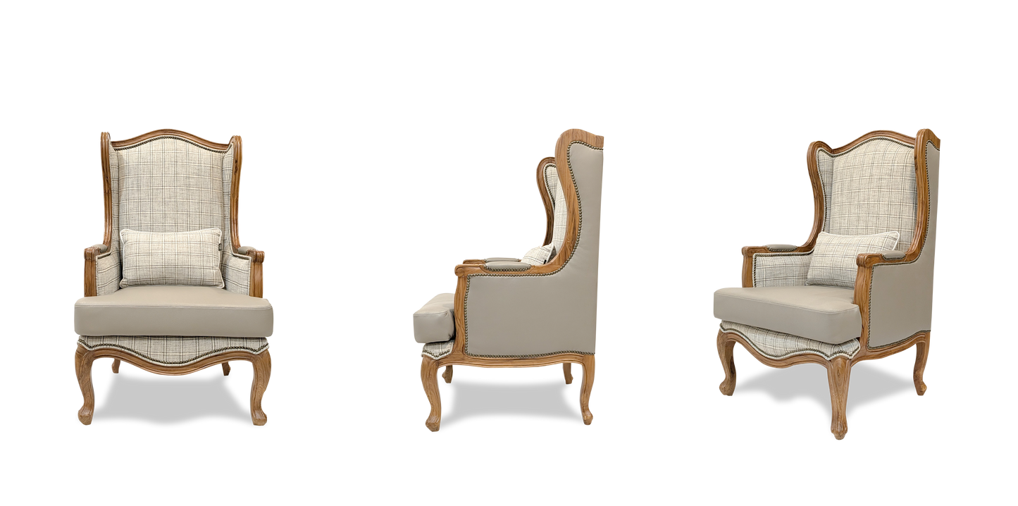 Classic Carved High Back Armchair