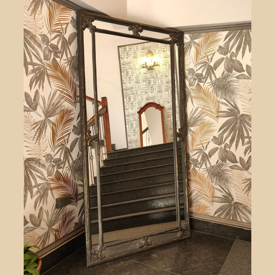 Tall Vintage Iron Frame Mirror