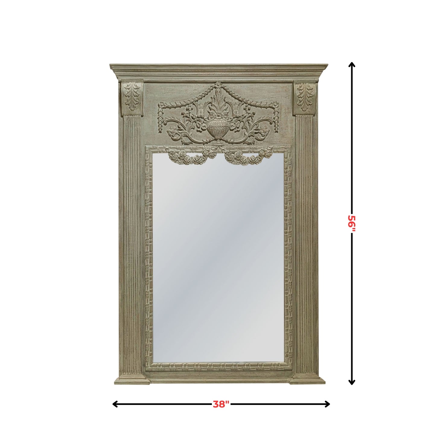 Neoclassical Carved Wood Wall Mirror