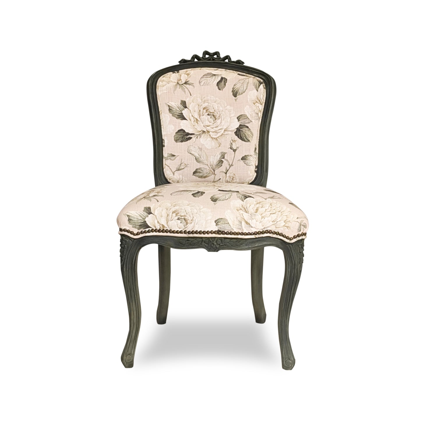 Vintage Ribbon Back Floral Dining Chair