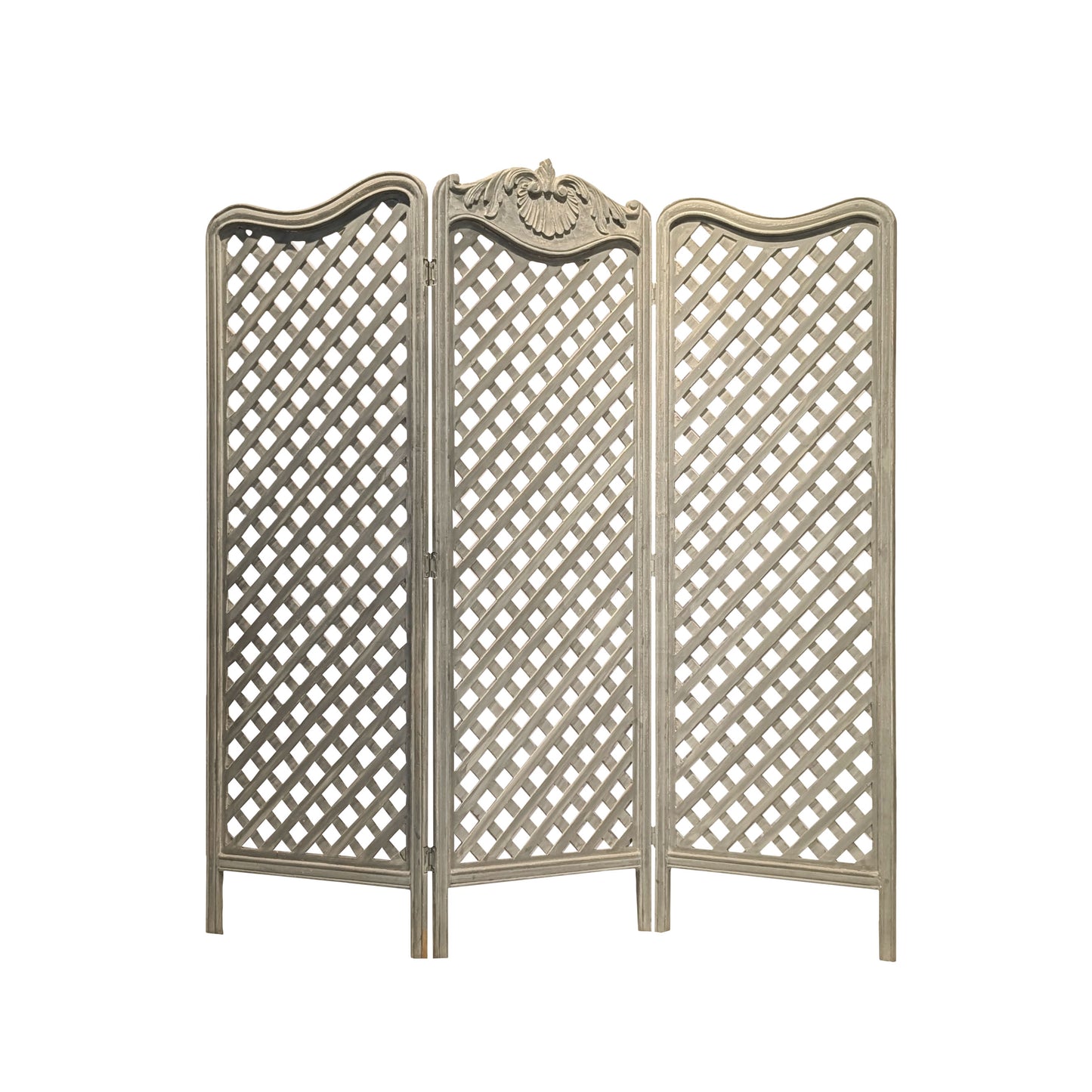 Hand-Carved Lattice Wood Partition