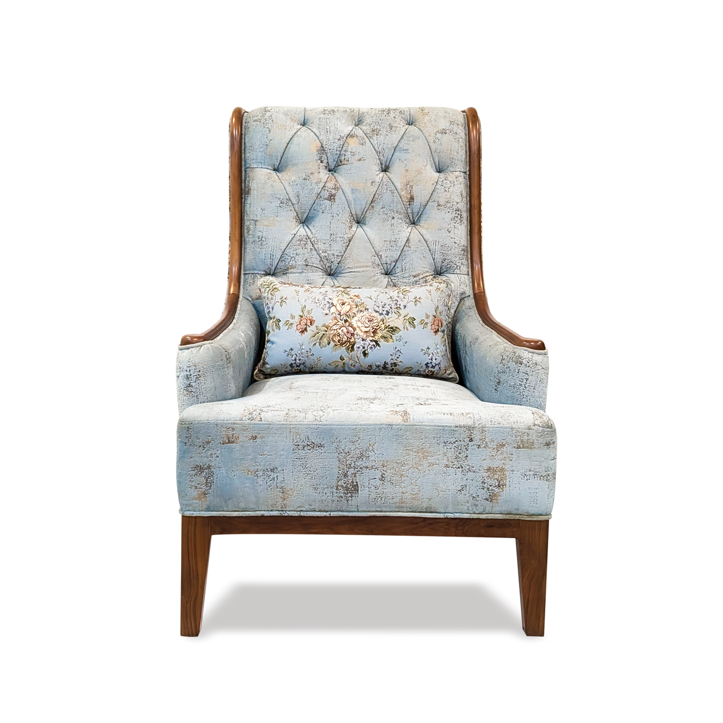 Vintage Floral Wingback Chair