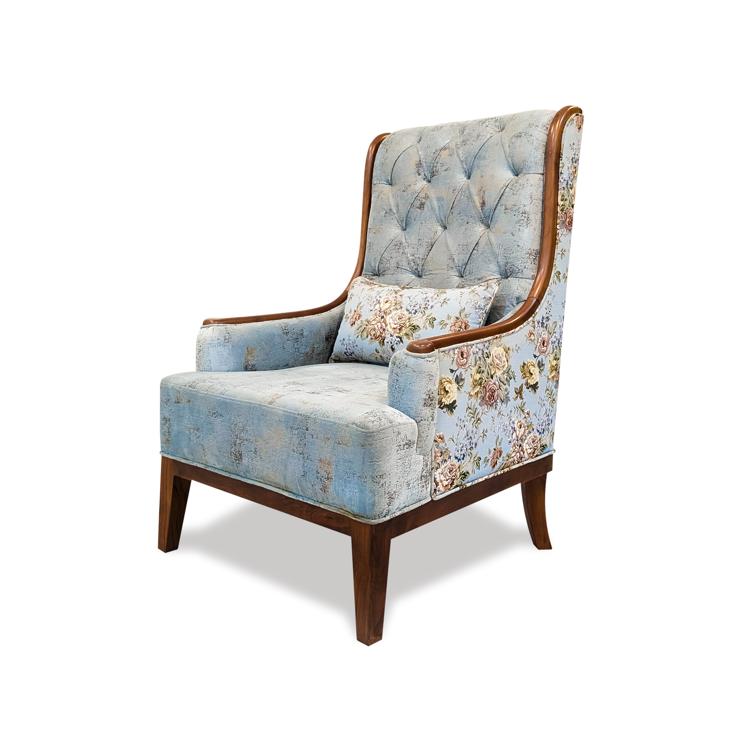 Vintage Floral Wingback Chair