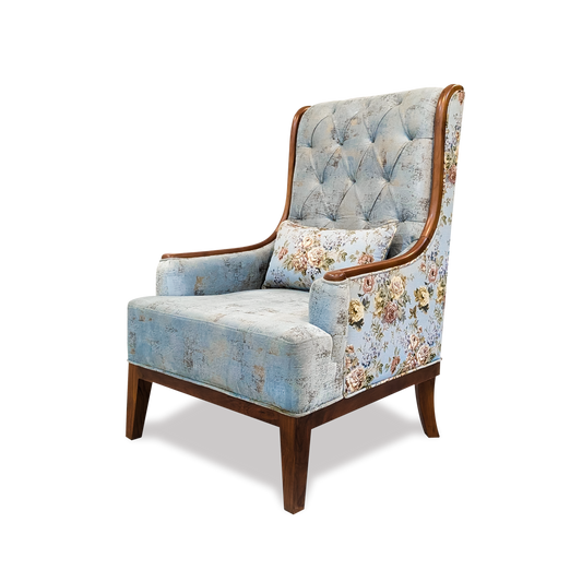 Vintage Floral Wingback Chair