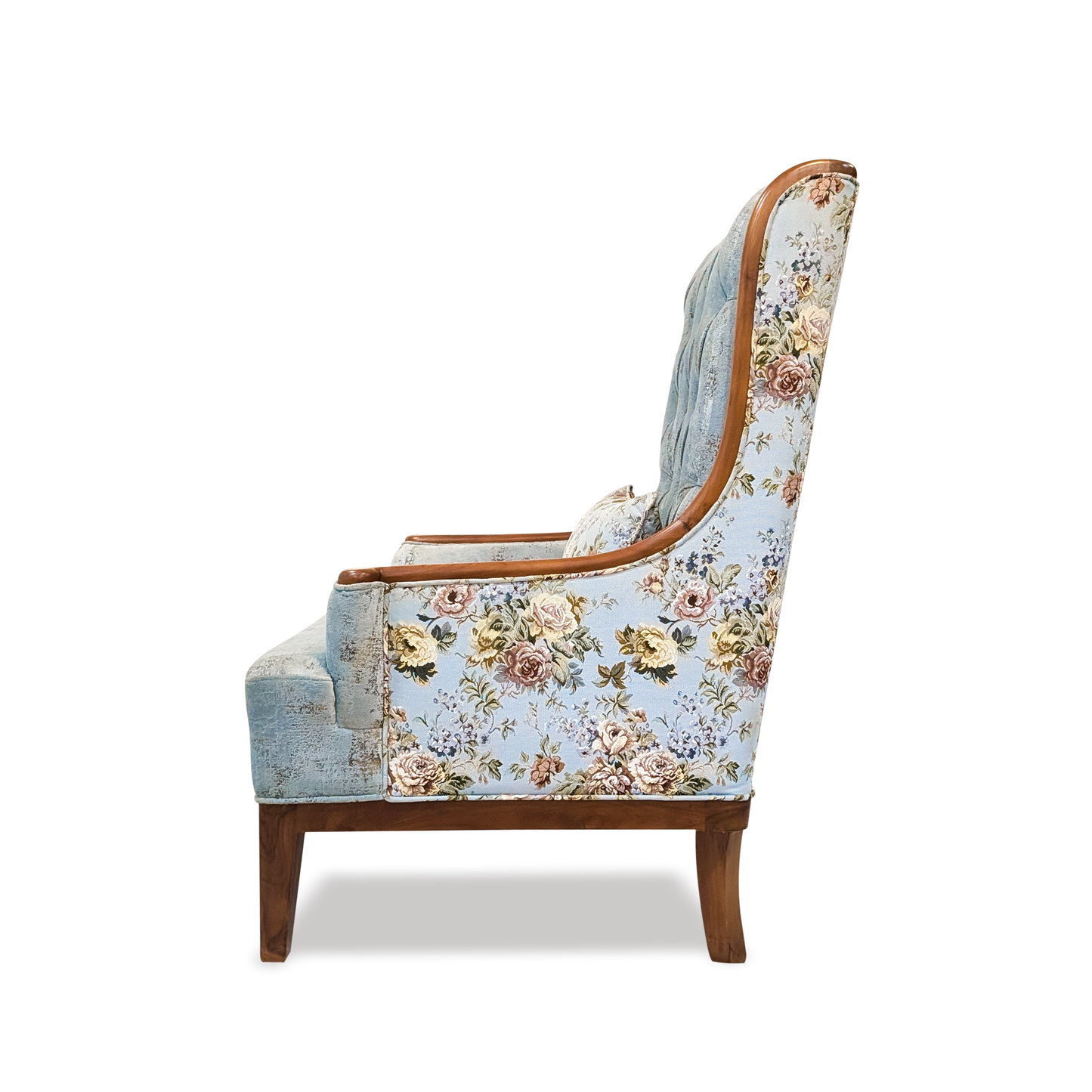 Vintage Floral Wingback Chair