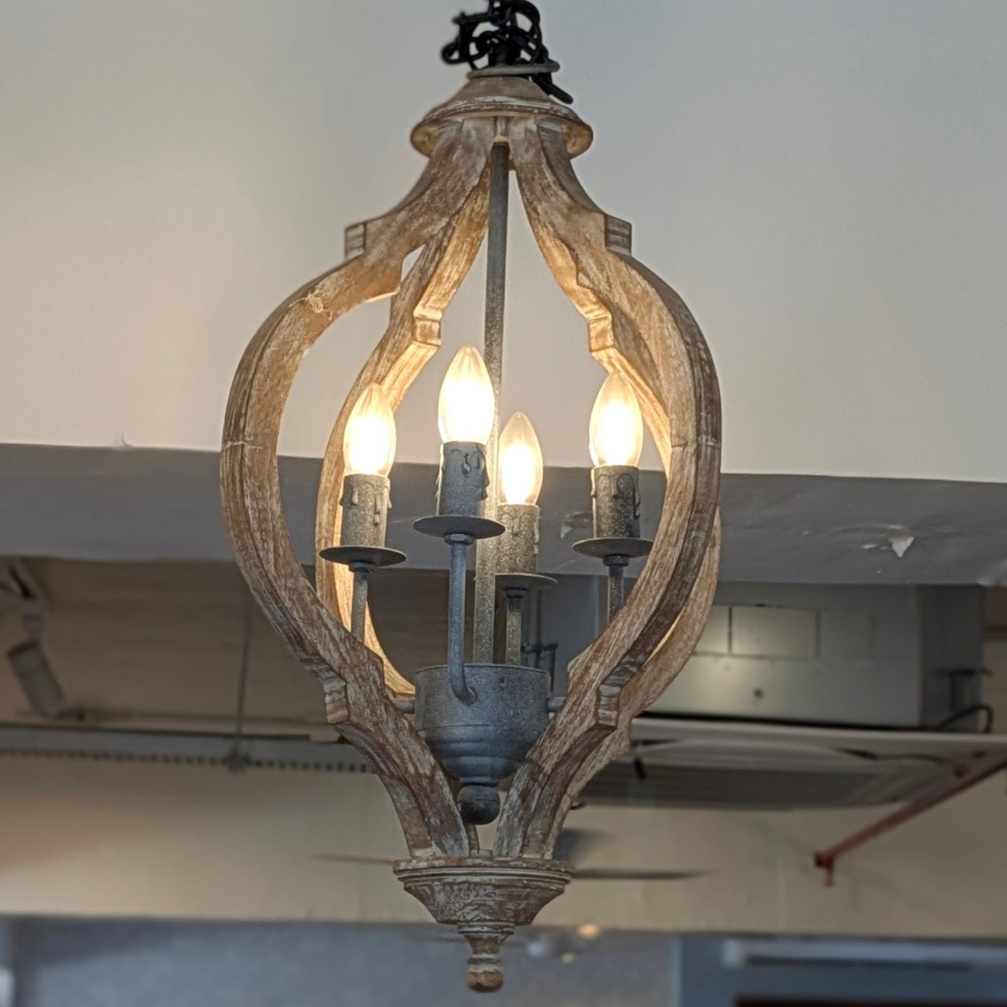 Wooden Lantern Chandelier