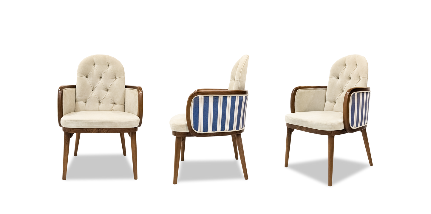 Modern Tufted Leather Armchair